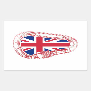 Britse vlag Klimaatcarabiner Rechthoekige Sticker