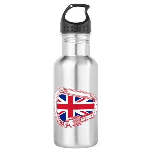 Britse vlag Klimaatcarabiner Waterfles (Voorkant)