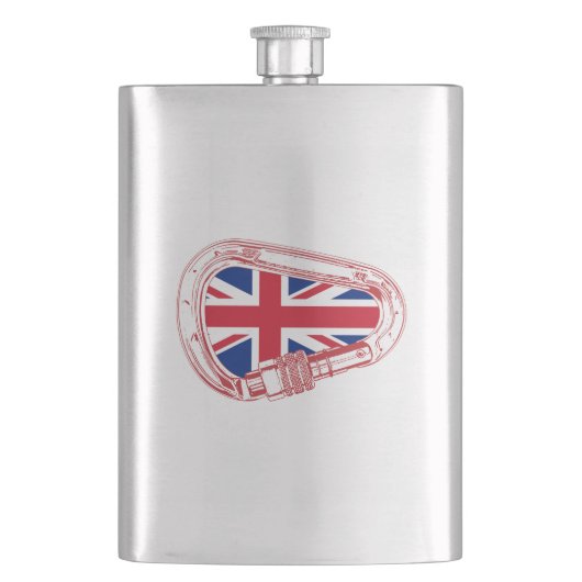 Britse Vlag Klimmen Carabiner Flacon (Voorkant)