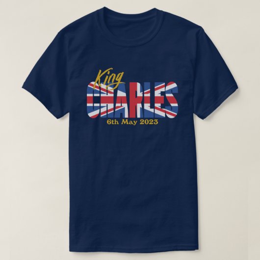 Britse vlag Koning Charles T-shirt (Design voorkant)