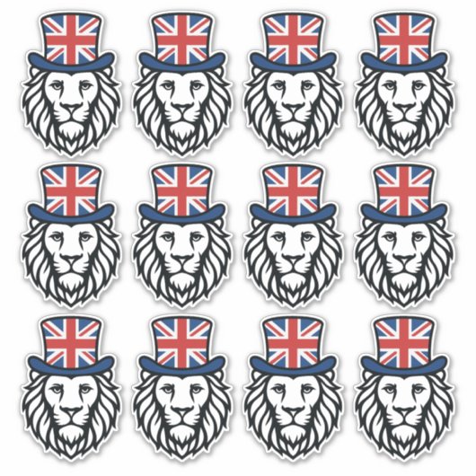 Britse vlag Leeuw Sticker (Voorkant)