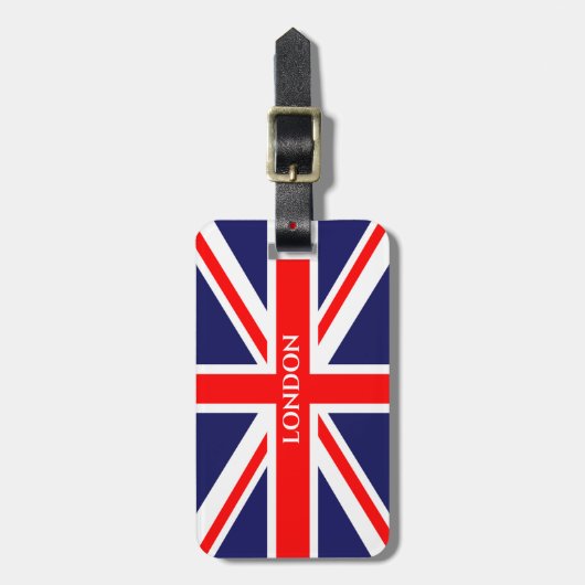 Britse vlag Londen Bagagelabel (Voorkant verticaal)