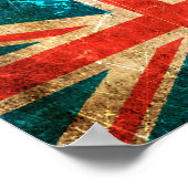 Britse vlag met een krassen en een versleten Poster (Hoek)