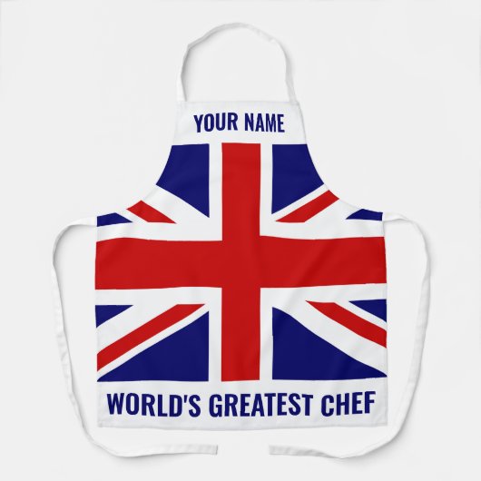 Britse vlag op BBQ-kookkeukenplatform Schort (Voorkant)