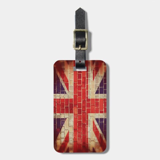 Britse vlag op een muur Bagagelabel (Voorkant verticaal)