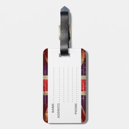 Britse vlag op een muur Bagagelabel (Achterkant verticaal)