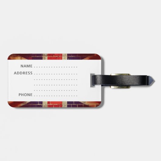  Britse vlag op een muur Bagagelabel (Achterkant horizontaal)