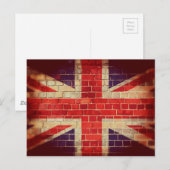 Britse vlag op een muur Briefkaart (Voorkant / Achterkant)