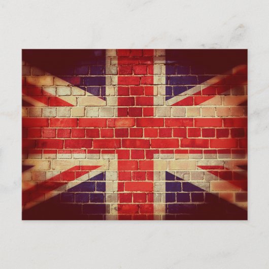 Britse vlag op een muur Briefkaart (Voorkant)