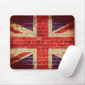 Britse vlag op een muur Muismat (Met muis)