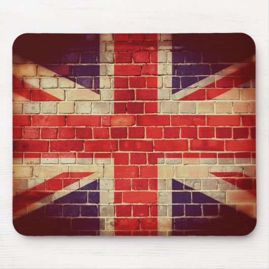 Britse vlag op een muur Muismat (Voorkant)