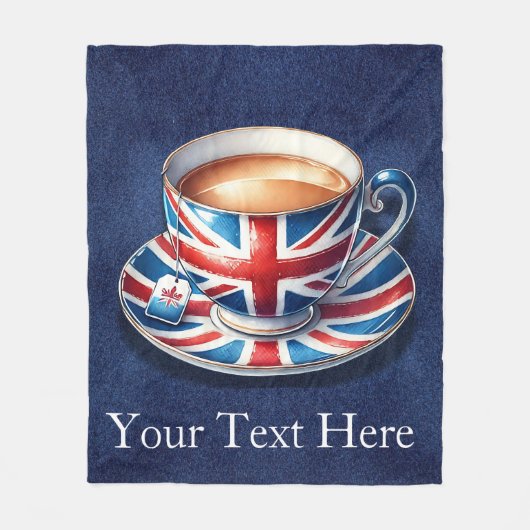 Britse vlag op Engelse theekopje Fleece Deken (Voorkant)