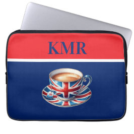 Britse vlag op Engelse theekopje Laptop Sleeve