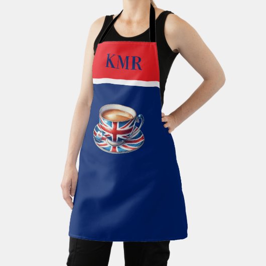 Britse vlag op Engelse theekopje Schort (Insitu)