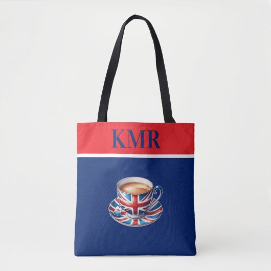 Britse vlag op Engelse theekopje Tote Bag (Voorkant)