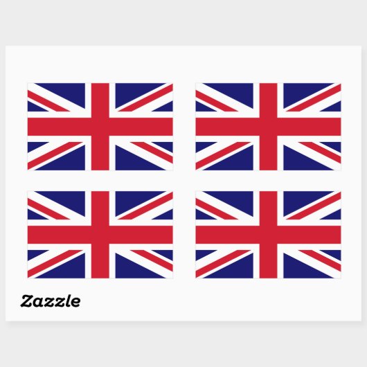 Britse vlag rechthoekige sticker (Vel)
