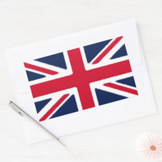Britse vlag rechthoekige sticker (Envelop)