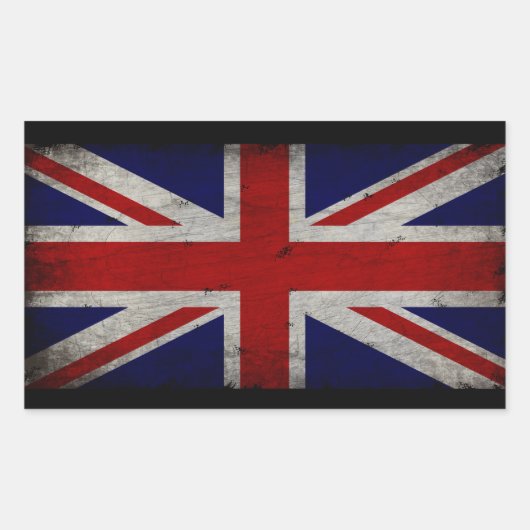 britse vlag rechthoekige sticker (Voorkant)