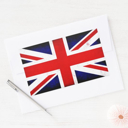 Britse vlag rechthoekige sticker (Envelop)