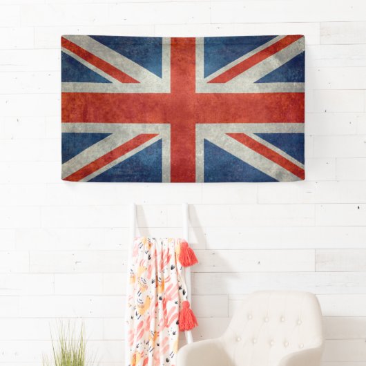 Britse vlag retro-stijl banner vlag (Insitu)