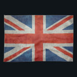 Britse vlag retro-theehanddoeken theedoek<br><div class="desc">British Union Jack Ensign vlagschaal 3:5 met een Retro of Grungy textuur. Het ontwerp van het cadeau van de vlag van de Unie dateert van een koninklijke proclamatie na de vakbond van Groot-Brittannië en Ierland in 1801. De vlag combineert aspecten van drie oudere nationale vlaggen: het rode kruis van St...</div>