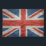Britse vlag retro-theehanddoeken theedoek<br><div class="desc">British Union Jack Ensign vlagschaal 3:5 met een Retro of Grungy textuur. Het ontwerp van het cadeau van de vlag van de Unie dateert van een koninklijke proclamatie na de vakbond van Groot-Brittannië en Ierland in 1801. De vlag combineert aspecten van drie oudere nationale vlaggen: het rode kruis van St...</div>