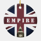 Britse vlag, Rijk, Verenigd Koninkrijk, Big Ben UK Keramisch Ornament (Achterkant)