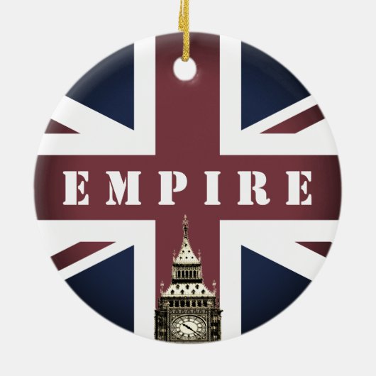 Britse vlag, Rijk, Verenigd Koninkrijk, Big Ben UK Keramisch Ornament (Achterkant)