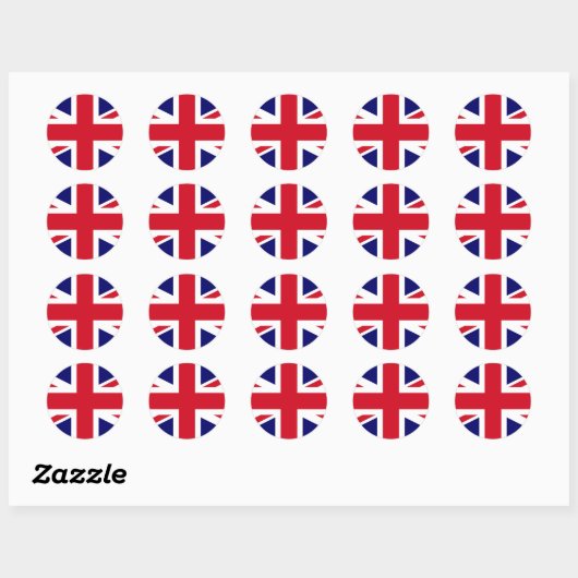 Britse vlag ronde sticker (Vel)