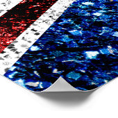 Britse vlag rood blauw wit glitters glinstert poster (Hoek)