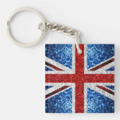Britse vlag rood blauw wit glitters glinstert sleutelhanger (Voorkant)