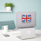Britse vlag rood blauw wit sparkles Uw aangepaste Sticker (Laptop op bureau)