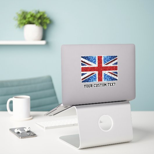 Britse vlag rood blauw wit sparkles Uw aangepaste Sticker (Laptop op bureau)