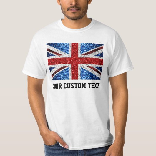Britse vlag rood blauw wit sparkles Uw aangepaste T-shirt (Voorkant)