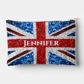 Britse vlag rood wit blauw sparkles Eigen naam tek Etui (Achterkant)