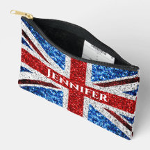 Britse vlag rood wit blauw sparkles Eigen naam tek