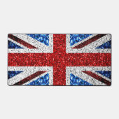 Britse vlag rood wit blauw sprankelt glitters blin bureaumat (Voorkant)