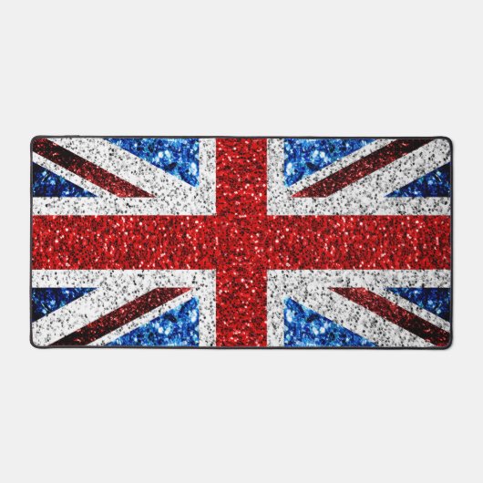 Britse vlag rood wit blauw sprankelt glitters blin bureaumat (Voorkant)
