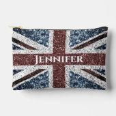 Britse vlag rustieke sparkles Aangepaste naam teks Etui (Voorkant)