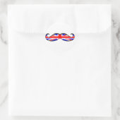 Britse vlag snor ronde sticker (Tas)