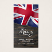 Britse vlag Sympathie Memorial Funeral Prayer Kaar Visitekaartje (Voorkant)