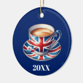 Britse vlag Teacup kerstboom Keramisch Ornament (Links)