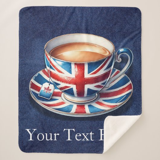 Britse vlag Teacup Sherpa Blanket Sherpa Deken (Voorkant)