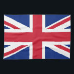Britse vlag theedoek<br><div class="desc">Ontwerp met vlag van het Verenigd Koninkrijk van Groot-Brittannië en Noord-Ierland (Unieviskar)</div>