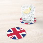 BRITSE VLAG, Union Jack biermat, Ronde Kartonnen Onderzetter (Insitu)