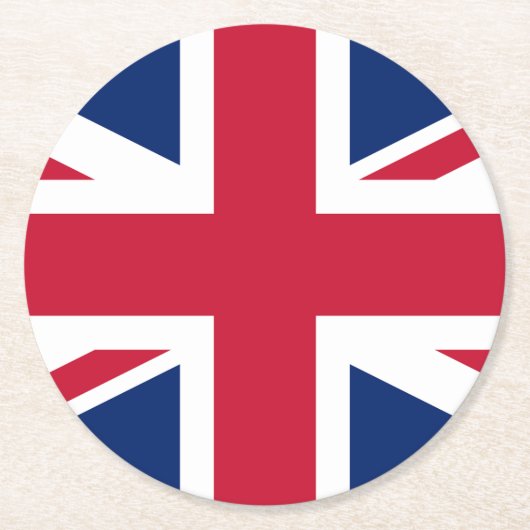 BRITSE VLAG, Union Jack biermat, Ronde Kartonnen Onderzetter (Voorkant)