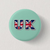 Britse vlag Union Jack Britse trots ronde knop Button 3,2 Cm (Voorkant)