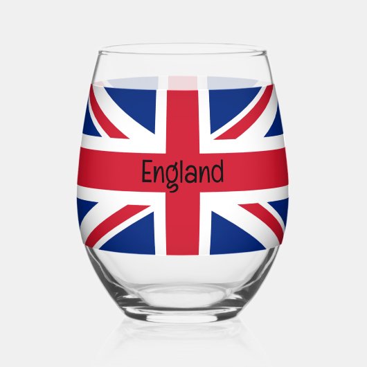 Britse vlag Union Jack Design Stemless wijnglas Wijnglas Zonder Voet (Voorkant)