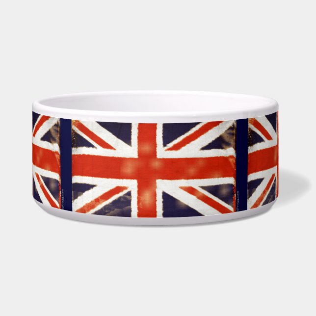 Britse vlag  Union Jack Pet Bowl (groot) Voerbakje (Voorkant)