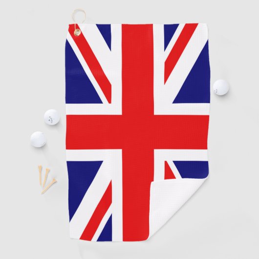 Britse vlag Union jack rood wit blauw Golfhanddoek (Insitu)